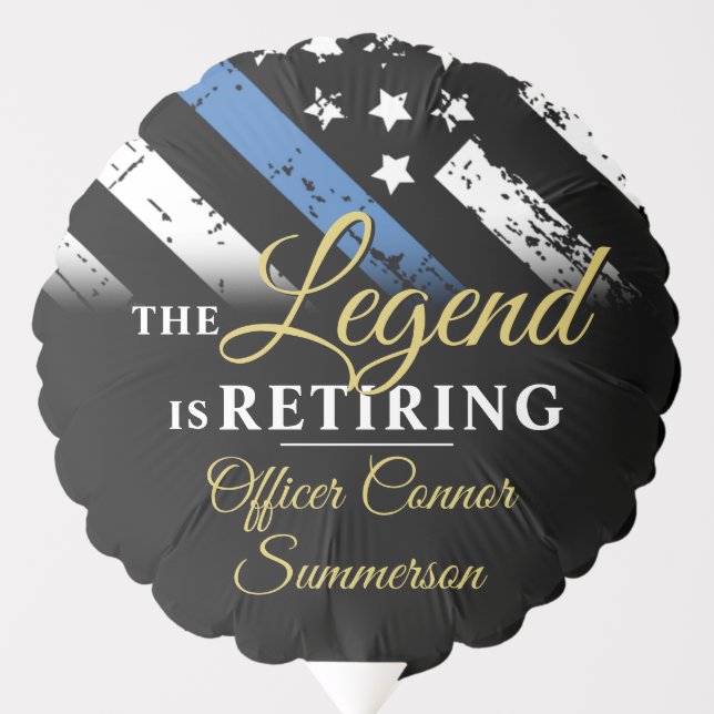 Police Officer Retirement Law Enforcement Flag Balloon (Front)