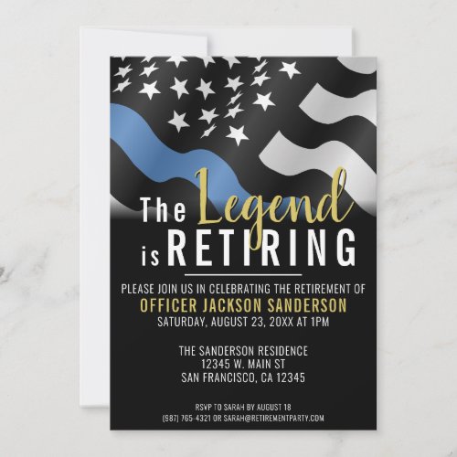 Police Officer Retirement Law Enforcement Party Invitation