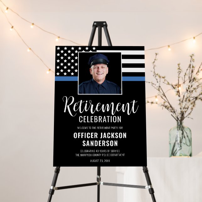 Police Officer Retirement Law Enforcement Photo Foam Board (In Situ (Stand))