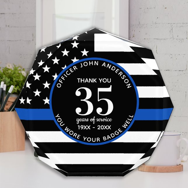 Police Officer Retirement Law Enforcement Service Acrylic Award (Creator Uploaded)