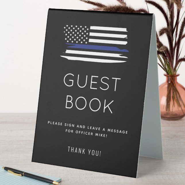 Police Officer Retirement Party Guest Book Sign (In SItu (Table))