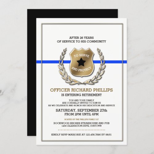 Police Officer Retirement Party Invitation