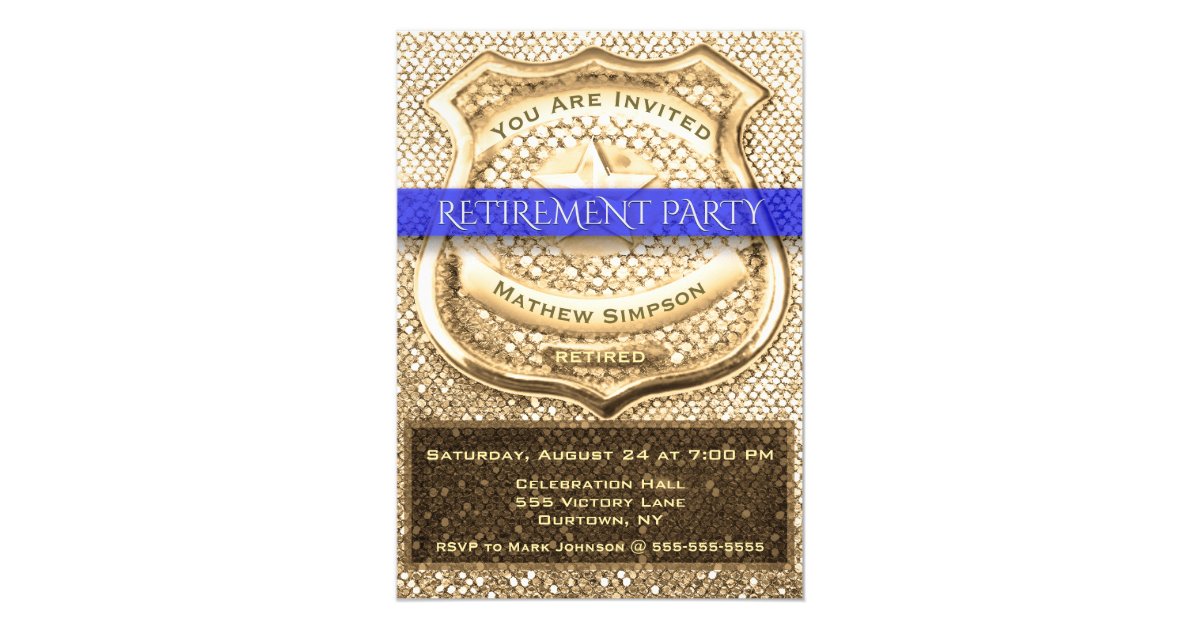 Police Officer Retirement Party Invitation