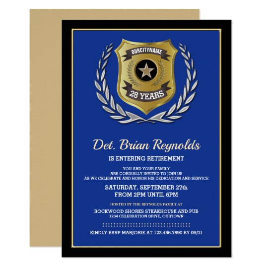 Police Officer Retirement Party Invitation | Zazzle.com