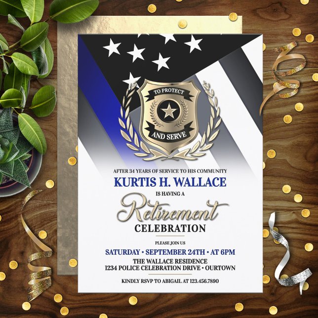 Police Officer Retirement Party Invitation (Creator Uploaded)