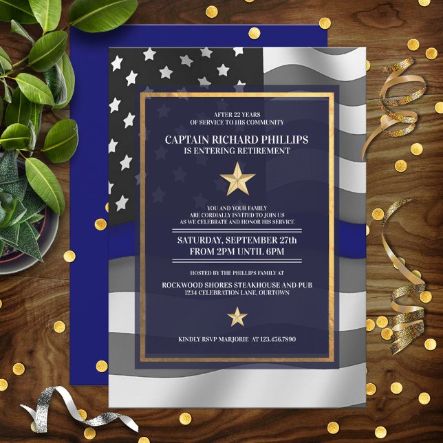 Police Officer Retirement Party Invitation (Creator Uploaded)