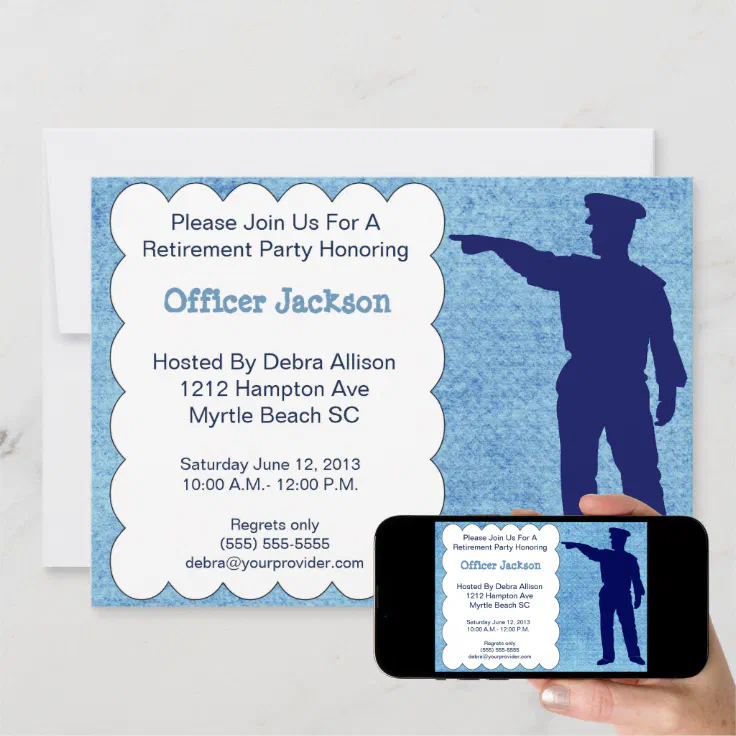 Police Officer Retirement Party Invitation | Zazzle