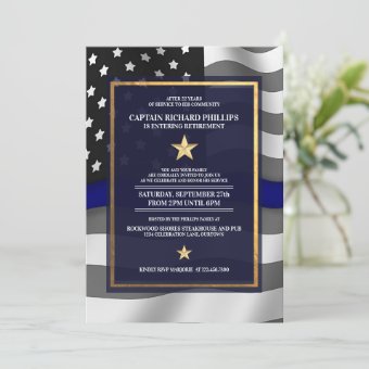 Police Officer Retirement Party Invitation | Zazzle