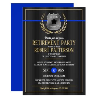 Police Officer Retirement Party Invitations