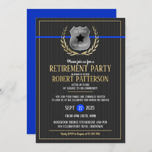 Police Officer Retirement Party Invitations