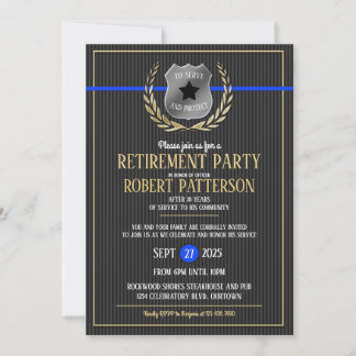 Police Officer Retirement Party Invitations