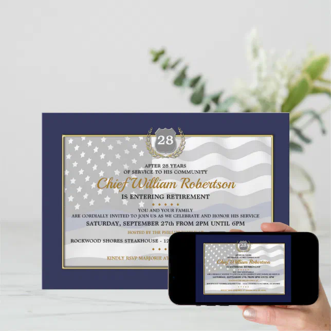 Police Officer Retirement Party Invitations | Zazzle