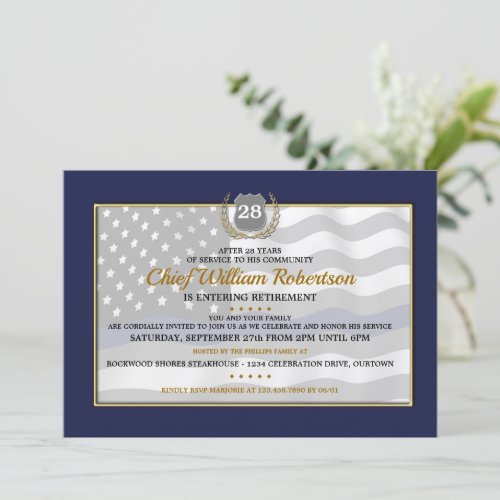 Police Officer Retirement Party Invitations