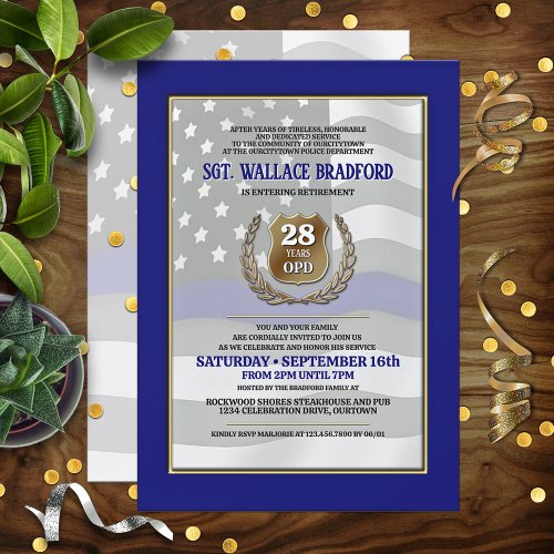 Police Officer Retirement Party Invitations
