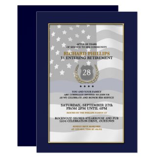 Police Officer Retirement Party Invitations