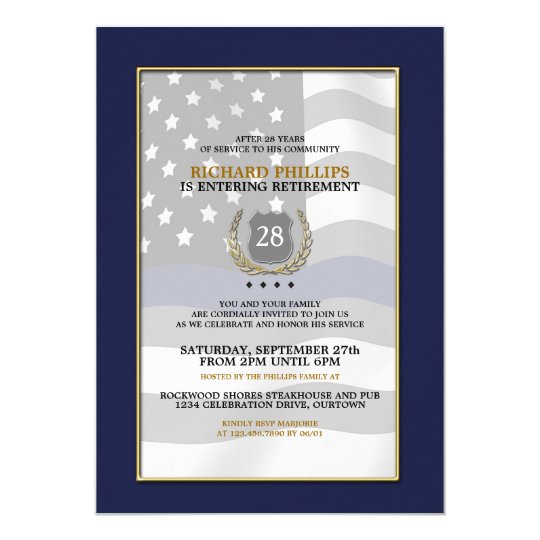 Police Officer Retirement Party Invitations | Zazzle.com