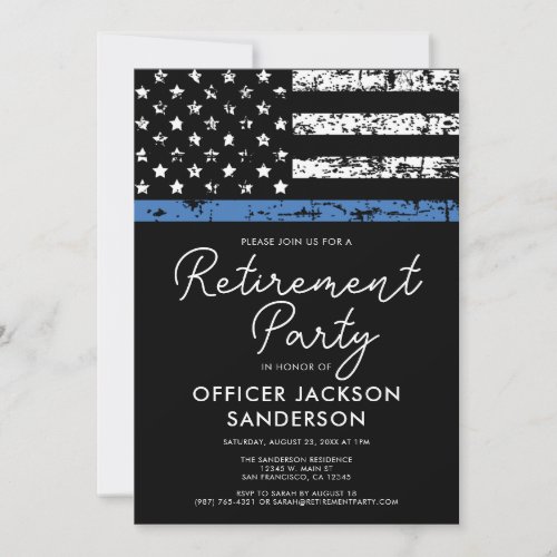 Police Officer Retirement Party Law Enforcement Invitation