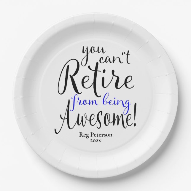 Police Officer Retirement Party Paper Plates (Front)