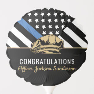 Police Officer Retirement Party Thin Blue Line Balloon
