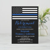 Police Officer Retirement Party Thin Blue Line Invitation | Zazzle