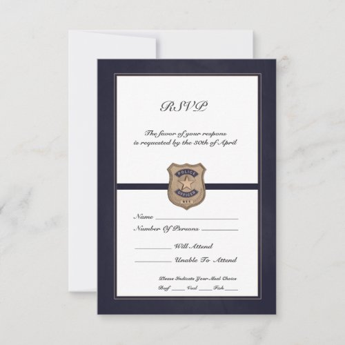 Police Officer Retirement RSVP Card