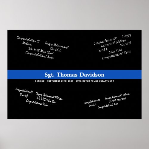 Police Officer Retirement Thin Blue Line GuestBook