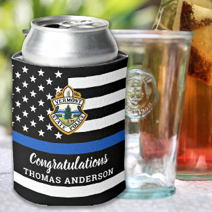 Police Officer Gifts for Men - Thin Blue Line Beverage Can Cooler