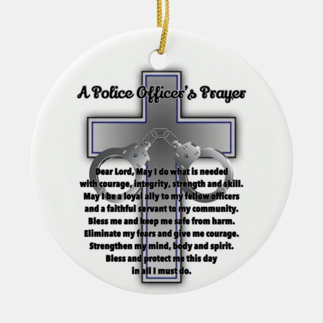 Police Officer’s Prayer Ceramic Ornament (Front)