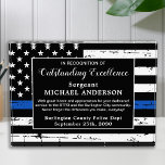 Police Officer Service Excellence Law Enforcement  Acrylic Award<br><div class="desc">Celebrate and show your appreciation to an outstanding Police Officer with this Thin Blue Line Award - American flag design in Police Flag colors , modern black blue design. Personalize this police officer award with officers name, text with law enforcement department name and community, and date of issue. Perfect of...</div>