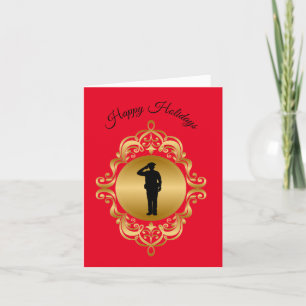 Police Officer Silhouette Christmas Card