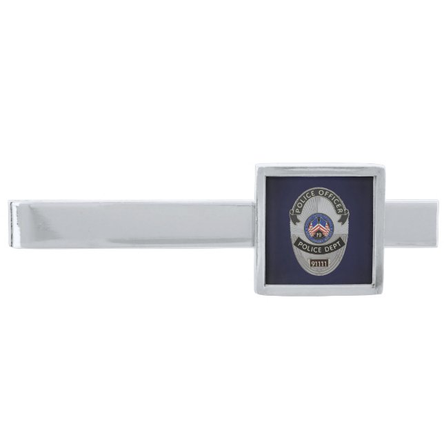 Police Officer Silver Finish Tie Bar (Front)