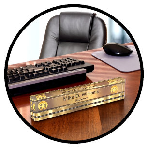 Police Officer Staff Custom Desk Name Plate