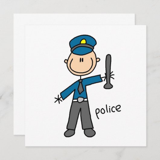 Police Officer Stick Figure (Front/Back)