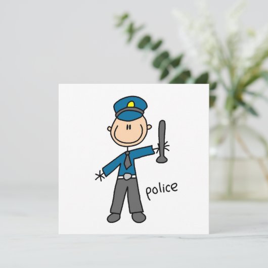 Police Officer Stick Figure (Standing Front)