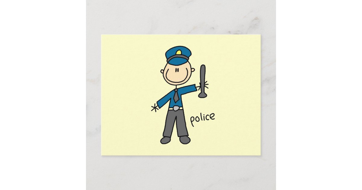 Police Officer Stick Figure Postcard | Zazzle