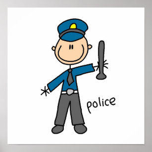 Cartoon Police Officer Posters & Prints | Zazzle