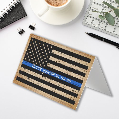 Police Officer Thank You American Flag Business Card
