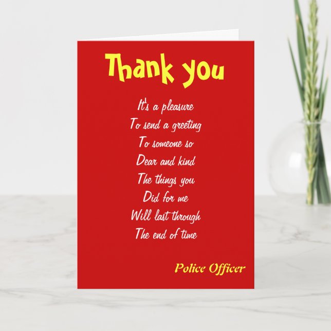 Police officer thank you cards (Front)
