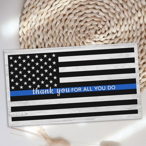 Police Officer Thin Blue Line Bulk Thank You Business Card