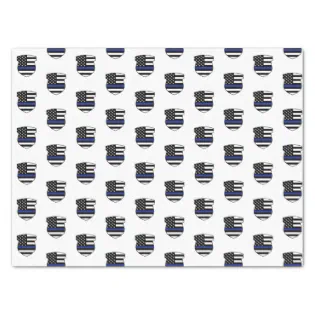 Police Officer Thin Blue Line Cop Police Badge Tissue Paper