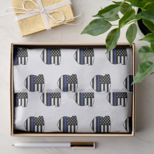 Police Officer Thin Blue Line Cop Police Badge Tissue Paper