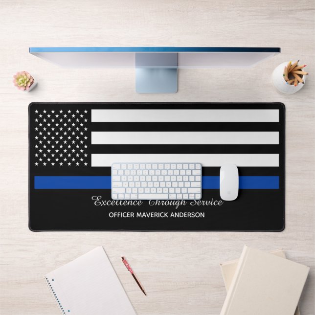 Police Officer Thin Blue Line Desk Mat (Office 1)