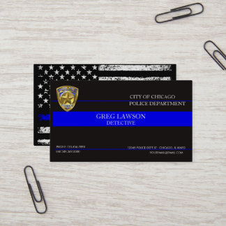 Police Officer Thin Blue Line Flag Law Enforcement Business Card