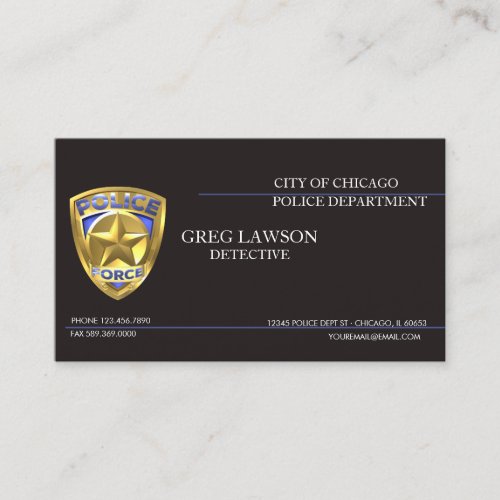 Police Officer Thin Blue Line Flag Law Enforcement Business Card