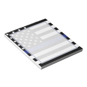Police Officer Thin Blue Line Flag Notepad