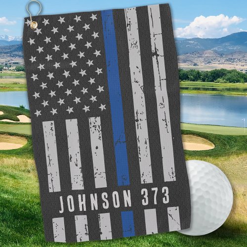 Police Officer Thin Blue Line Golf Towel