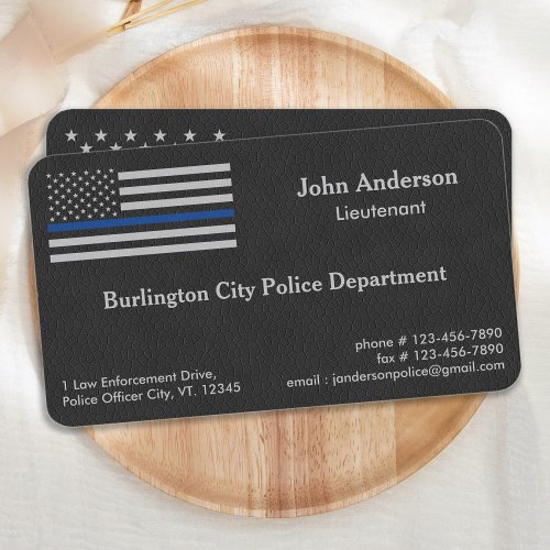 Police Officer Thin Blue Line Law Enforcement Business Card