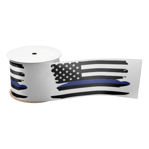 Police Officer Thin Blue Line Law Enforcement Cop Satin Ribbon