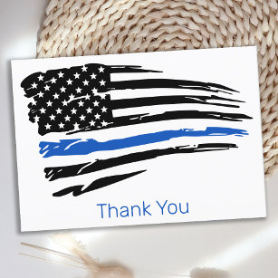 Police Officer Thin Blue Line Law Enforcement Thank You Card