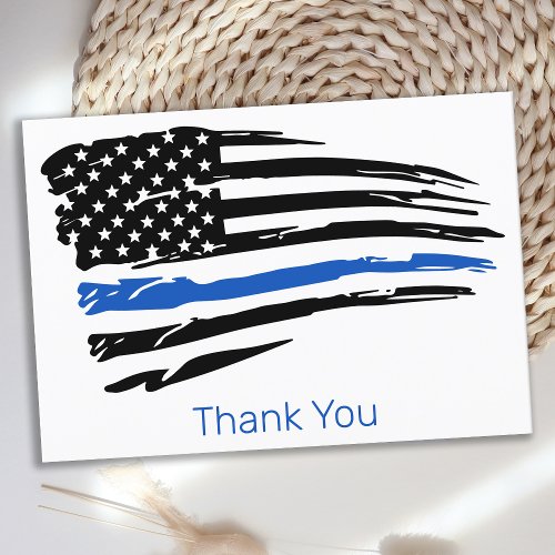 Police Officer Thin Blue Line Law Enforcement Thank You Card